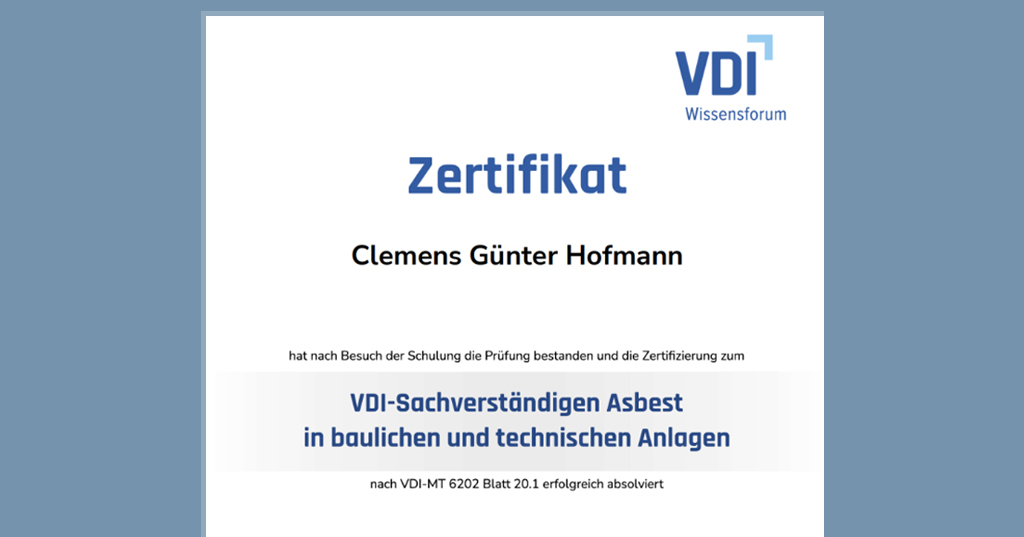 Aktuelles Sachverständiger Asbest