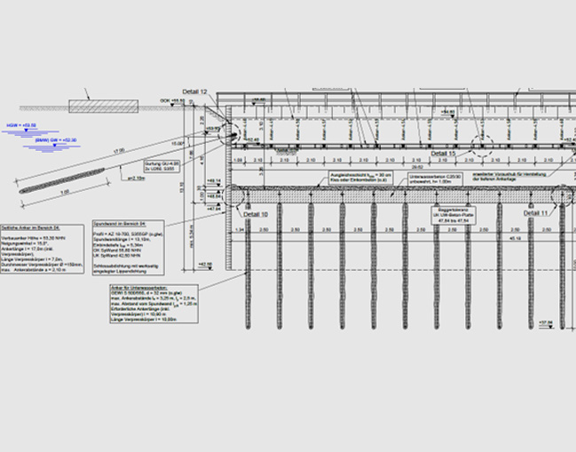 Schönerlinde Akkordeon Baugrubenplanung Detail